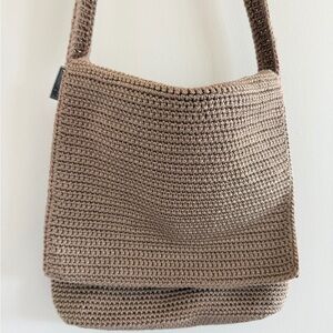 The Sak crochet Boho Crossbody Modern Minimalist Shoulder Bag Cozy Chic Purse